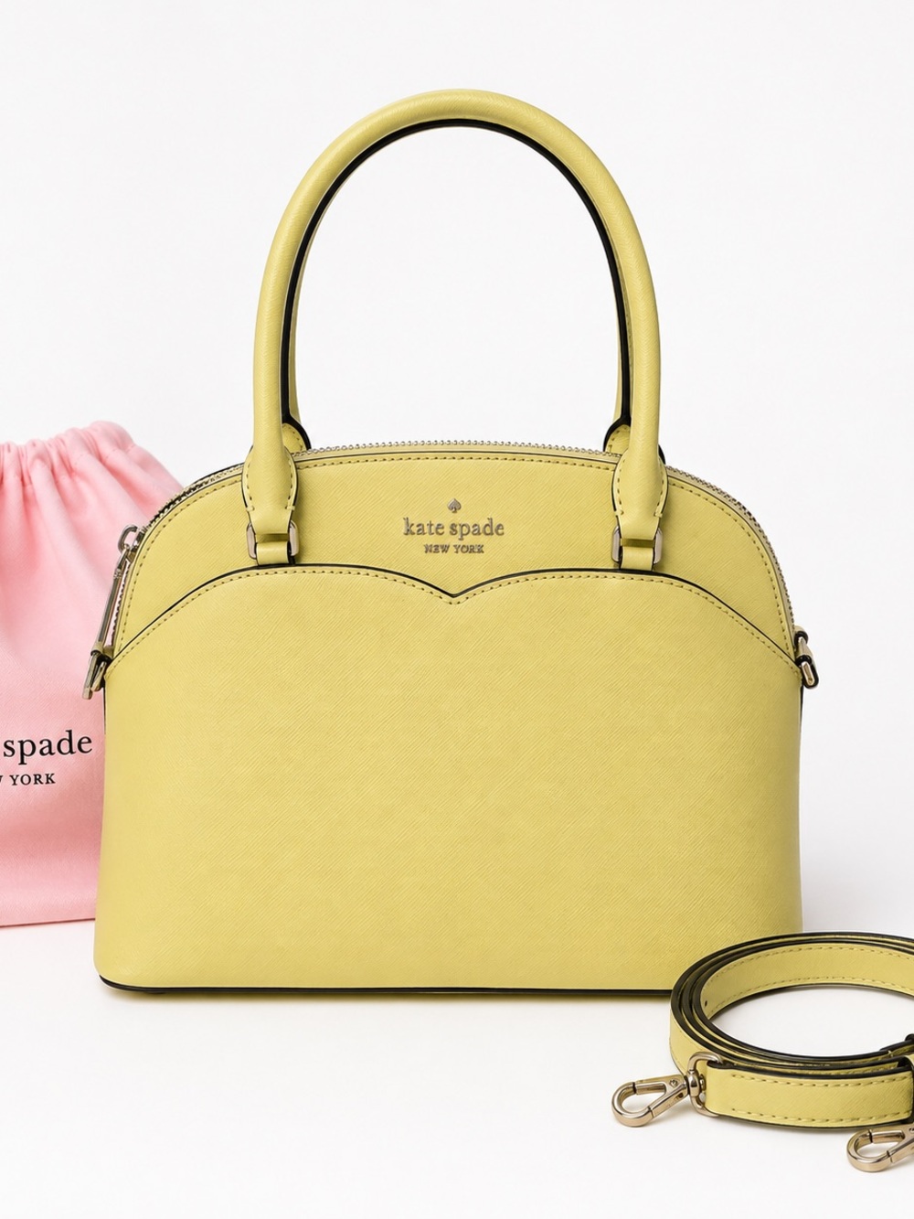 kate spade Yellow Dome Satchel with Top Handles and dust bag